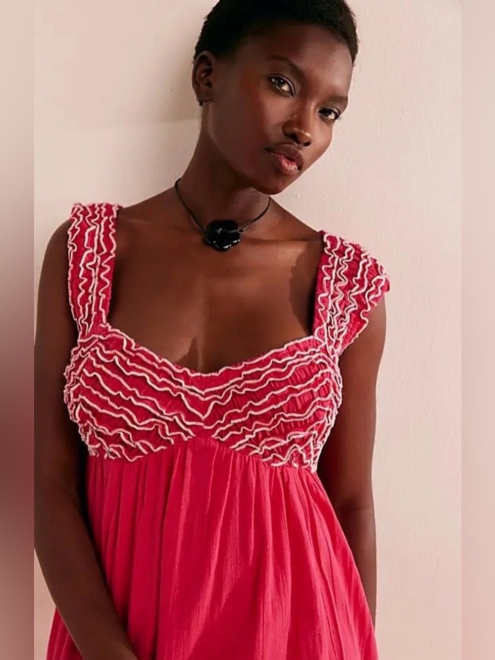 New Free People Feel the Frill Midi Dress ~ Love Potion - Picture 2 of 8